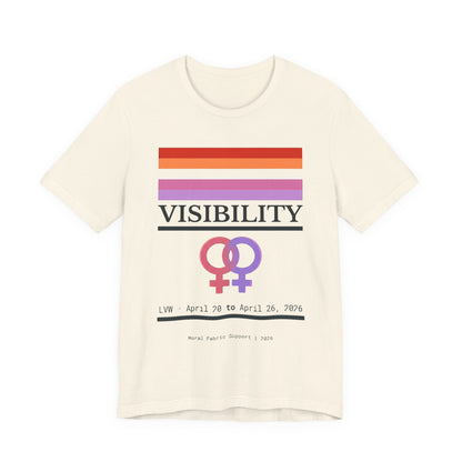 Lesbian Visibility Week t-shirt by Moral Fabric — LGBTQ pride political clothing Canada