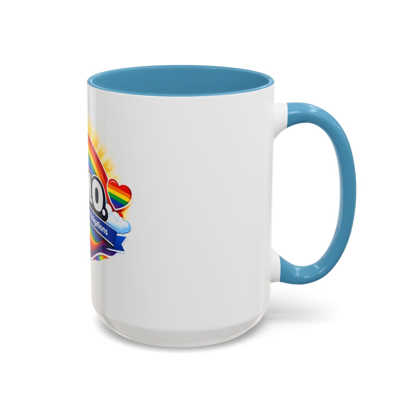 H.O.M.O. Mug – Honouring Our Moral Obligations – Rainbow Pride Coffee Mug – Funny Ally Gift – LGBTQ+ Mug – Two-Tone 11oz Ceramic Mug