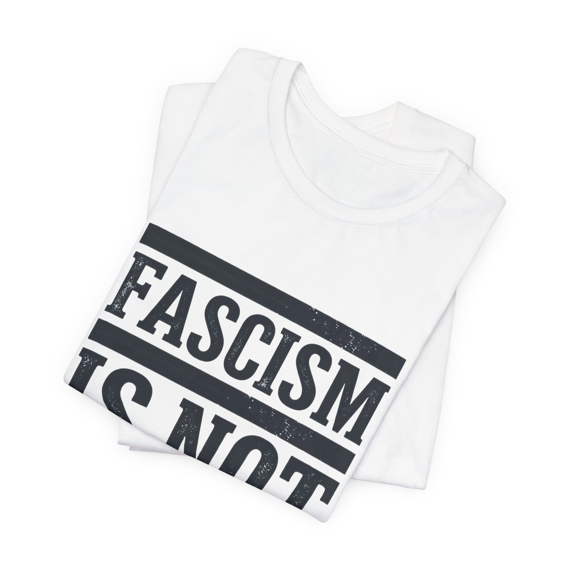 Fascism Is Not An Opinion t-shirt by Moral Fabric — anti-fascist political tee Canada