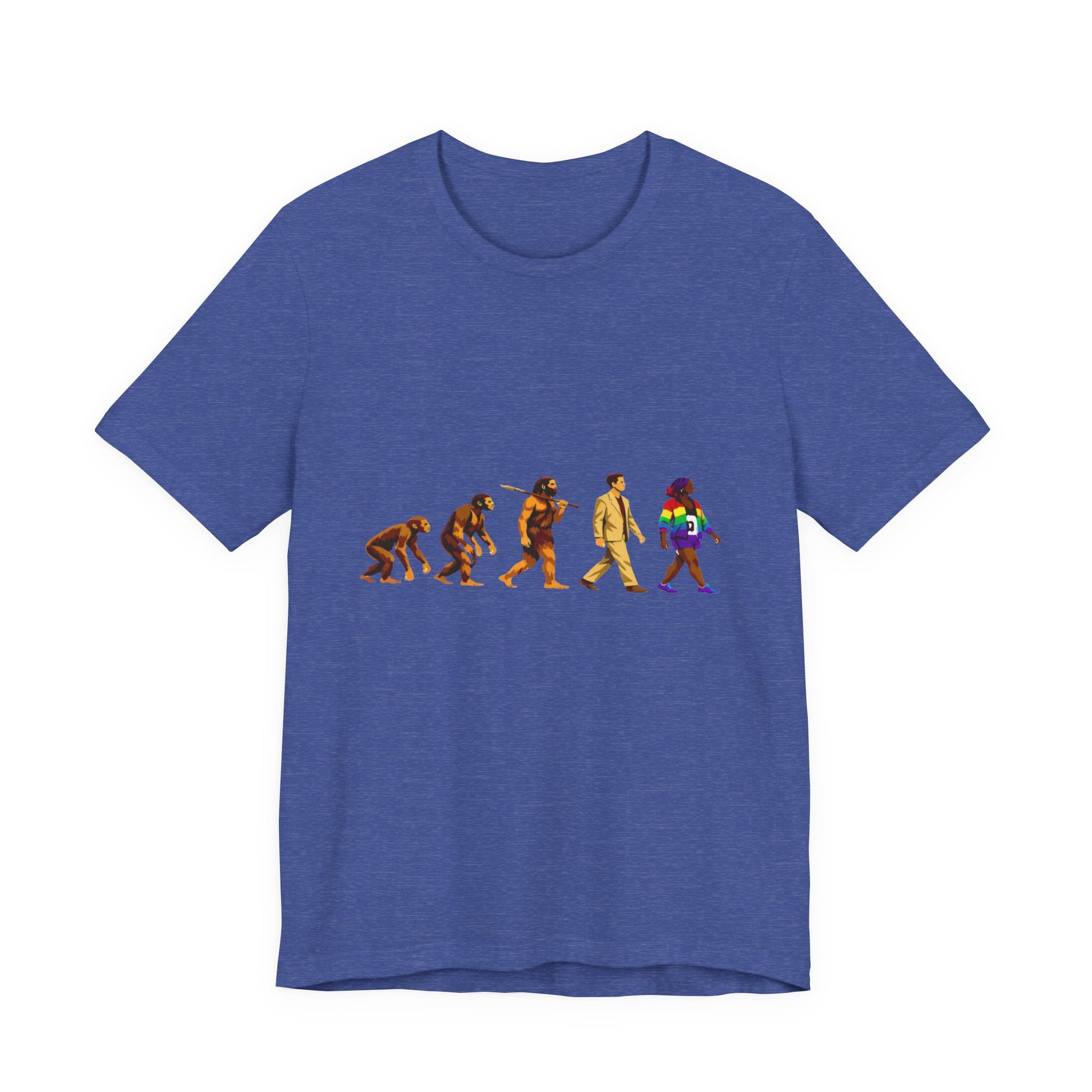 Darwin Evolution March t-shirt by Moral Fabric — pro-science progressive tee Canada
