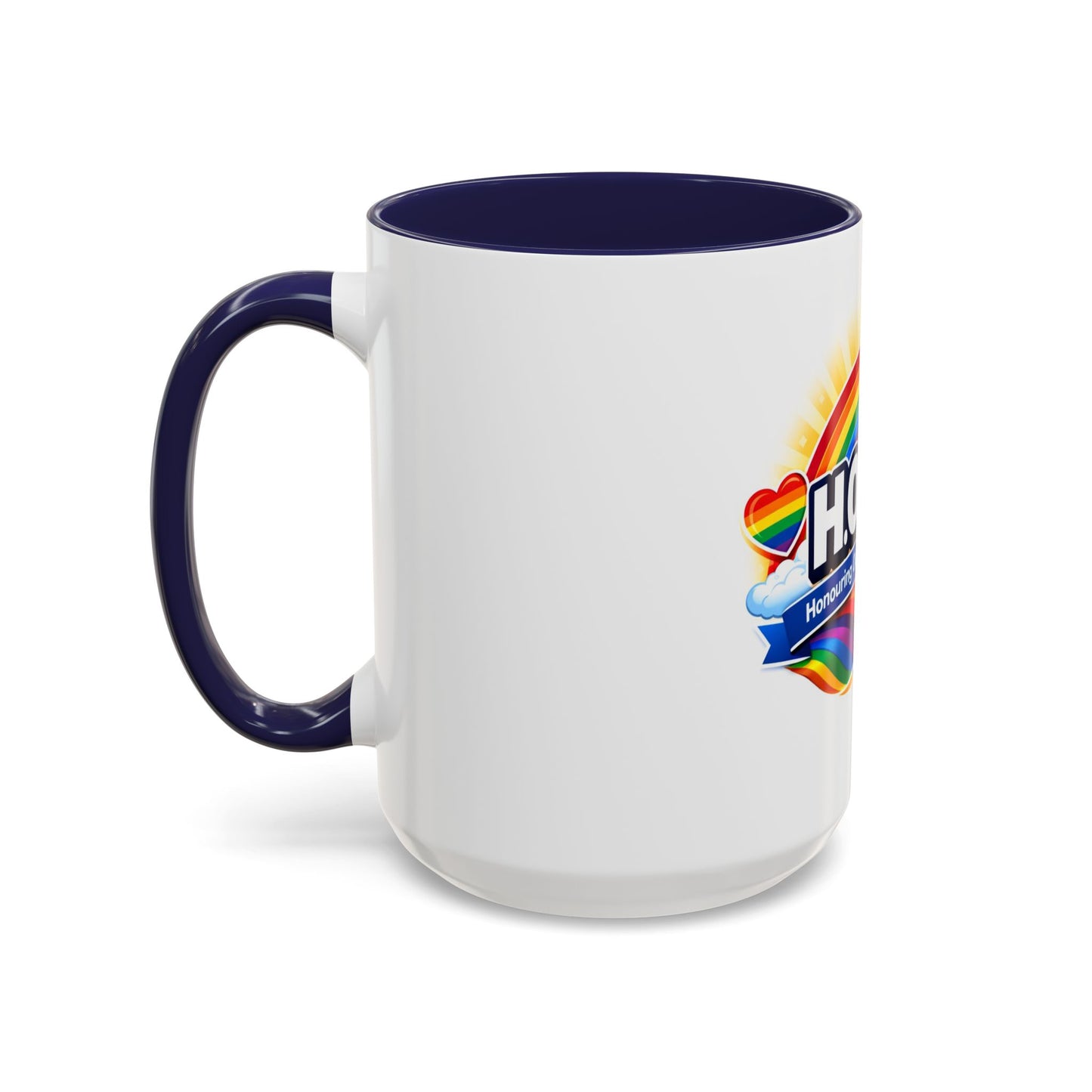 H.O.M.O. Mug – Honouring Our Moral Obligations – Rainbow Pride Coffee Mug – Funny Ally Gift – LGBTQ+ Mug – Two-Tone 11oz Ceramic Mug