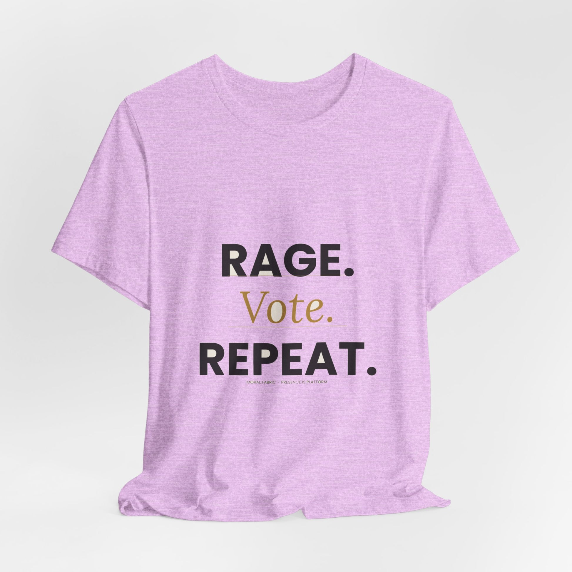Rage Vote Repeat t-shirt by Moral Fabric — bold progressive political tee Canada