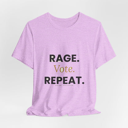 Rage Vote Repeat t-shirt by Moral Fabric — bold progressive political tee Canada