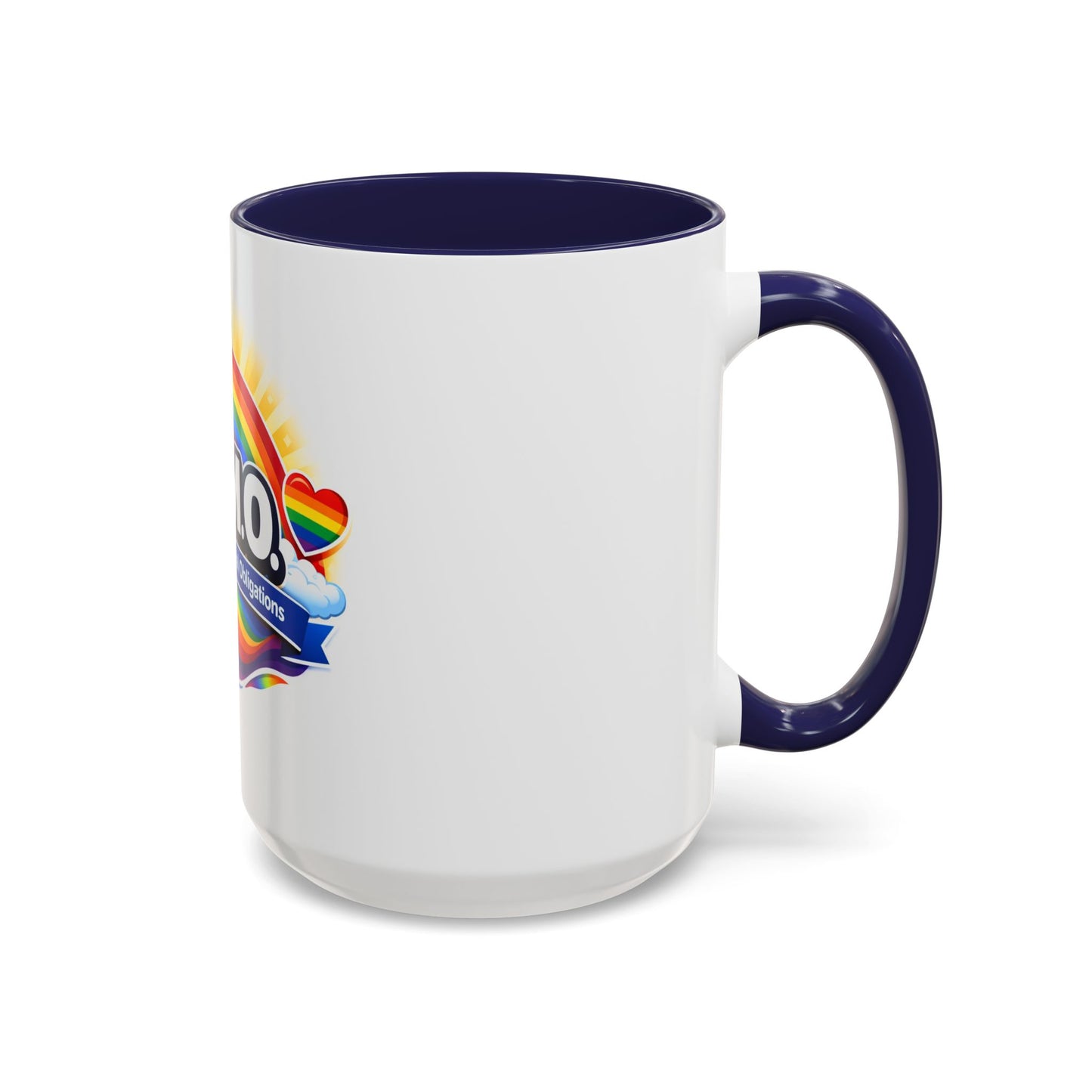 H.O.M.O. Mug – Honouring Our Moral Obligations – Rainbow Pride Coffee Mug – Funny Ally Gift – LGBTQ+ Mug – Two-Tone 11oz Ceramic Mug