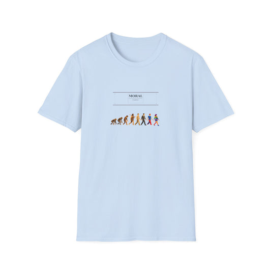 Darwin Fish Extended T-Shirt | Evolution Pride Tee | LGBTQ+ Science Shirt | Funny Progressive Gift | Gender Spectrum Tee
