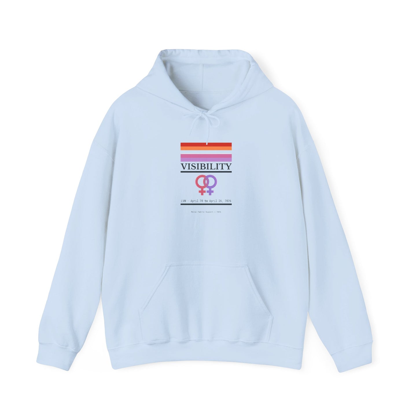 Lesbian Visibility hoodie by Moral Fabric — LGBTQ pride progressive streetwear Canada