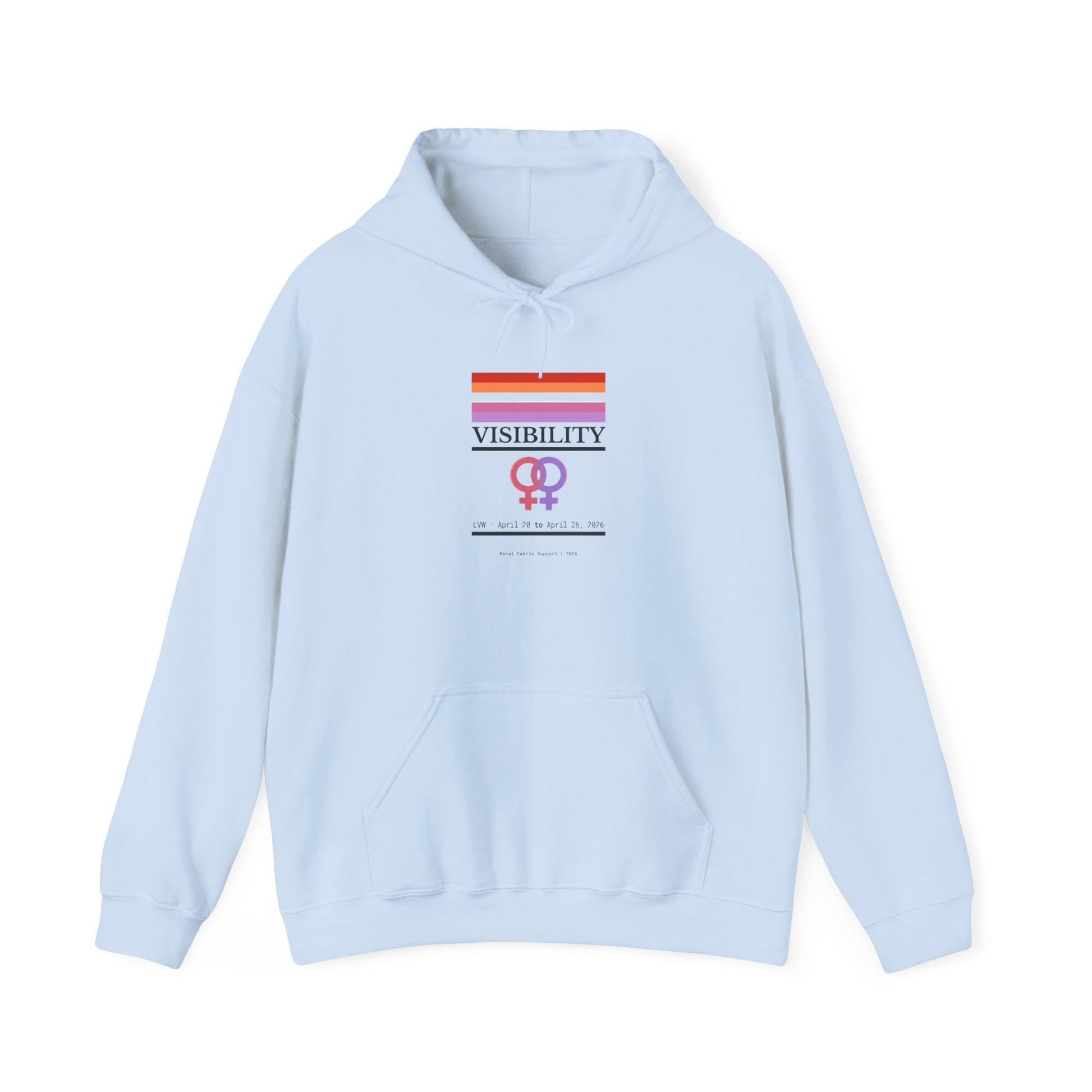 Lesbian Visibility hoodie by Moral Fabric — LGBTQ pride progressive streetwear Canada