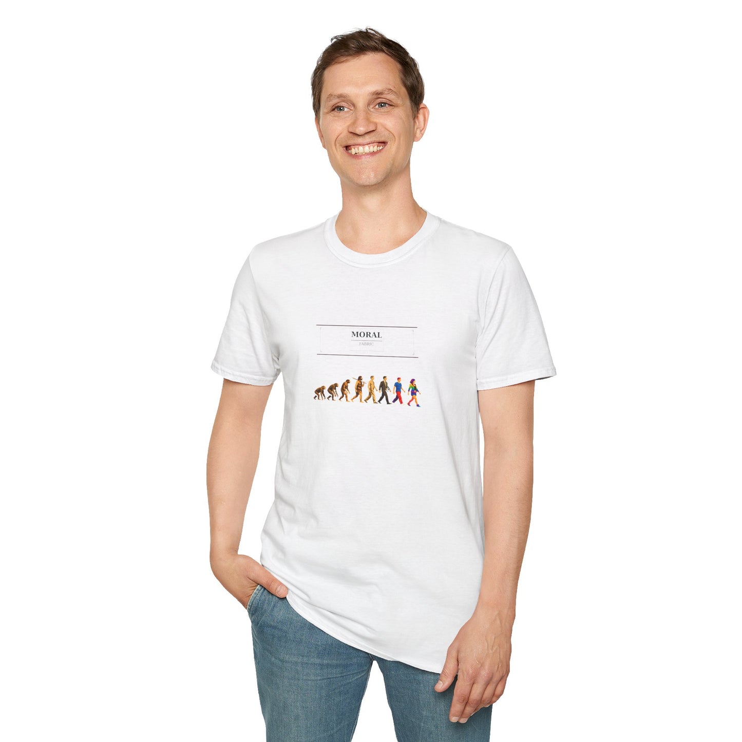 Darwin Fish Extended T-Shirt | Evolution Pride Tee | LGBTQ+ Science Shirt | Funny Progressive Gift | Gender Spectrum Tee
