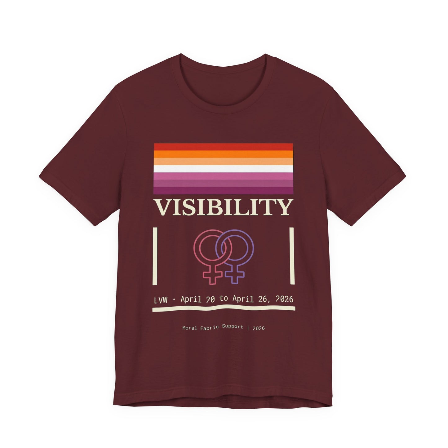 Lesbian Visibility t-shirt by Moral Fabric — LGBTQ pride activist tee Canada