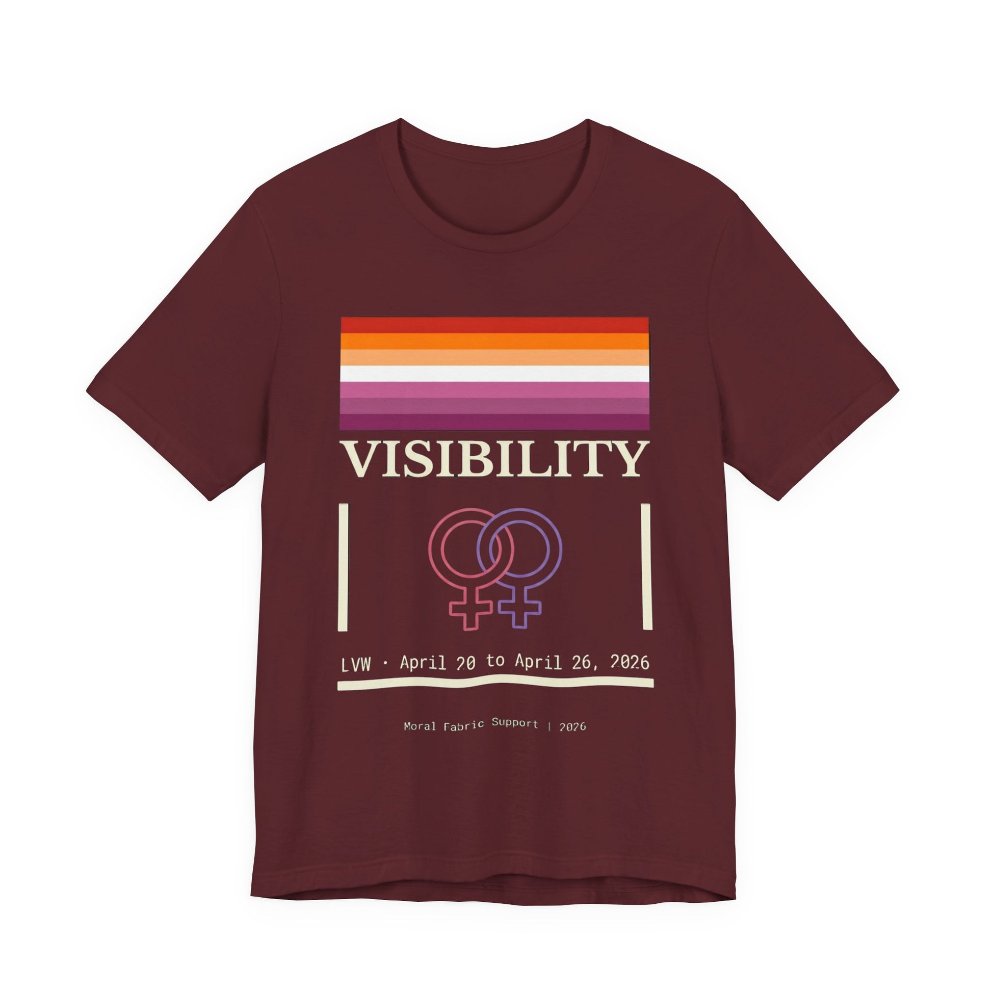 Lesbian Visibility t-shirt by Moral Fabric — LGBTQ pride activist tee Canada
