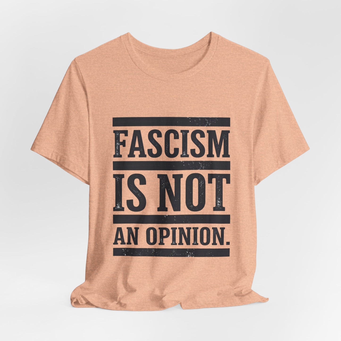 Fascism Is Not An Opinion t-shirt by Moral Fabric — anti-fascist political tee Canada