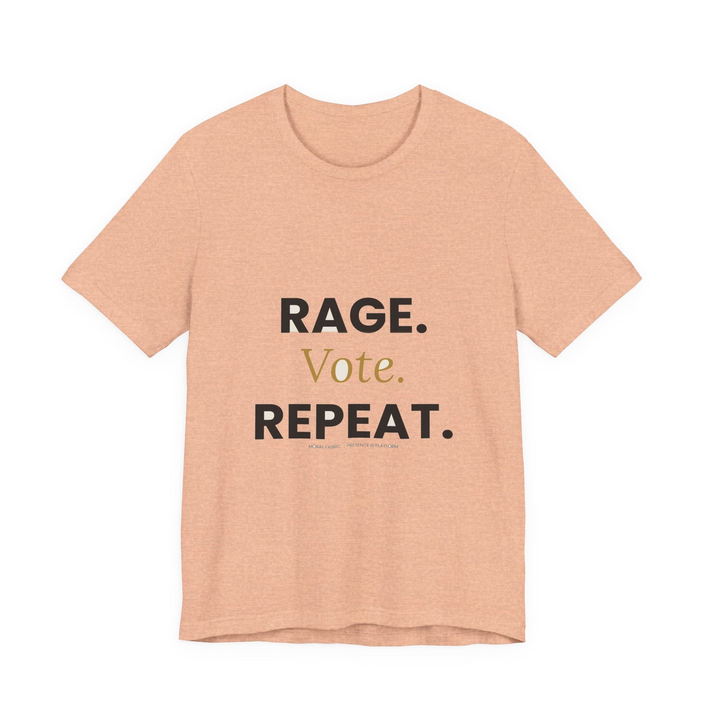 Rage Vote Repeat t-shirt by Moral Fabric — bold progressive political tee Canada