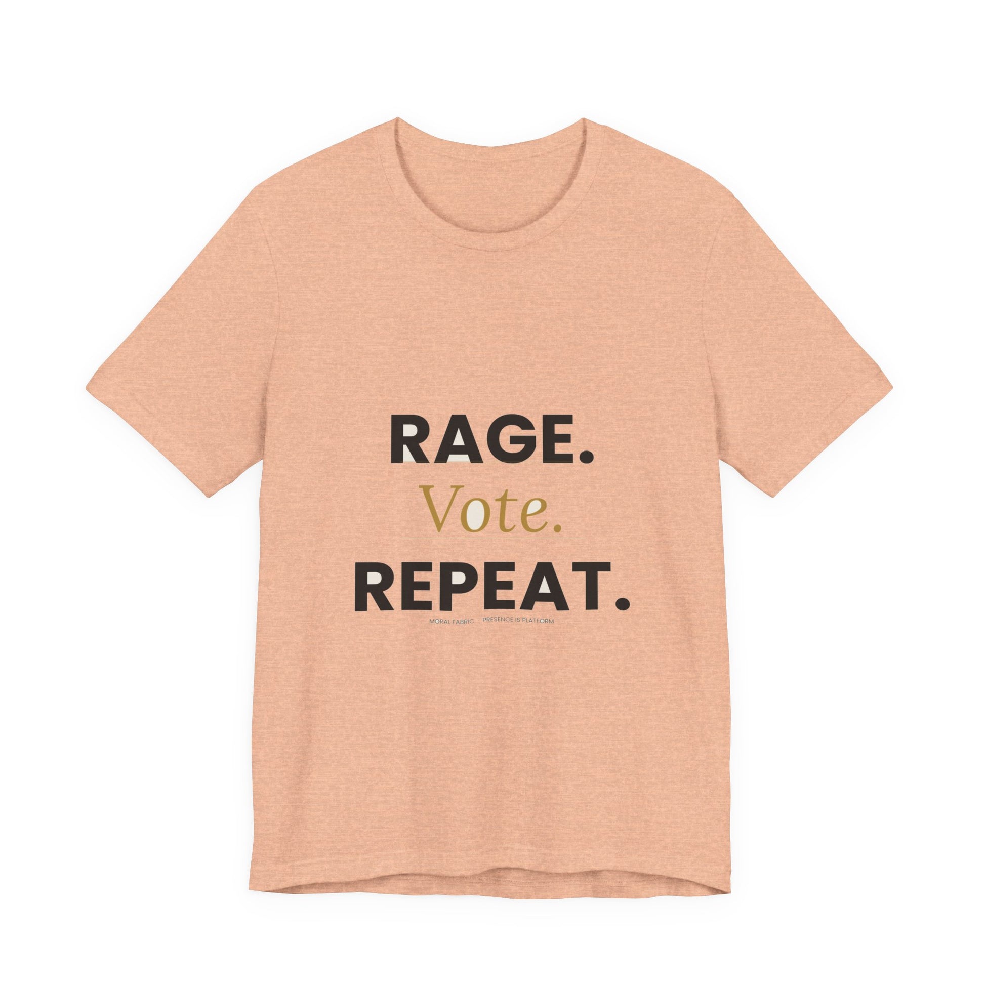 Rage Vote Repeat t-shirt by Moral Fabric — bold progressive political tee Canada