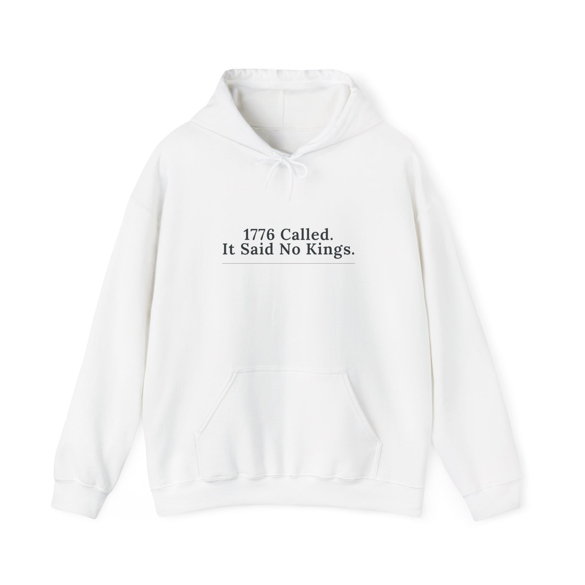 1776 Called It Said No Kings hoodie by Moral Fabric — anti-authoritarian political streetwear Canada