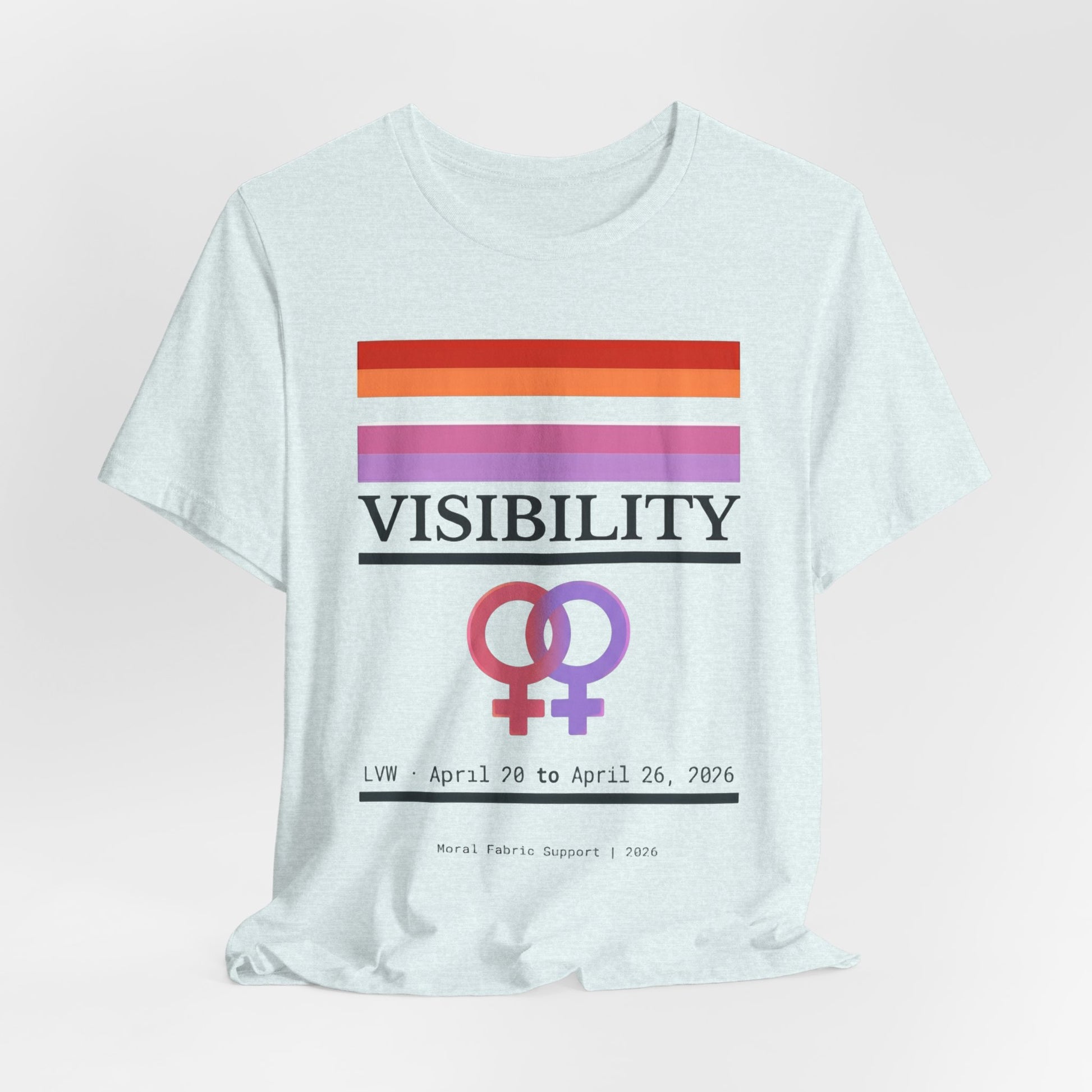 Lesbian Visibility Week t-shirt by Moral Fabric — LGBTQ pride political clothing Canada