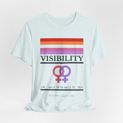Lesbian Visibility Week t-shirt by Moral Fabric — LGBTQ pride political clothing Canada