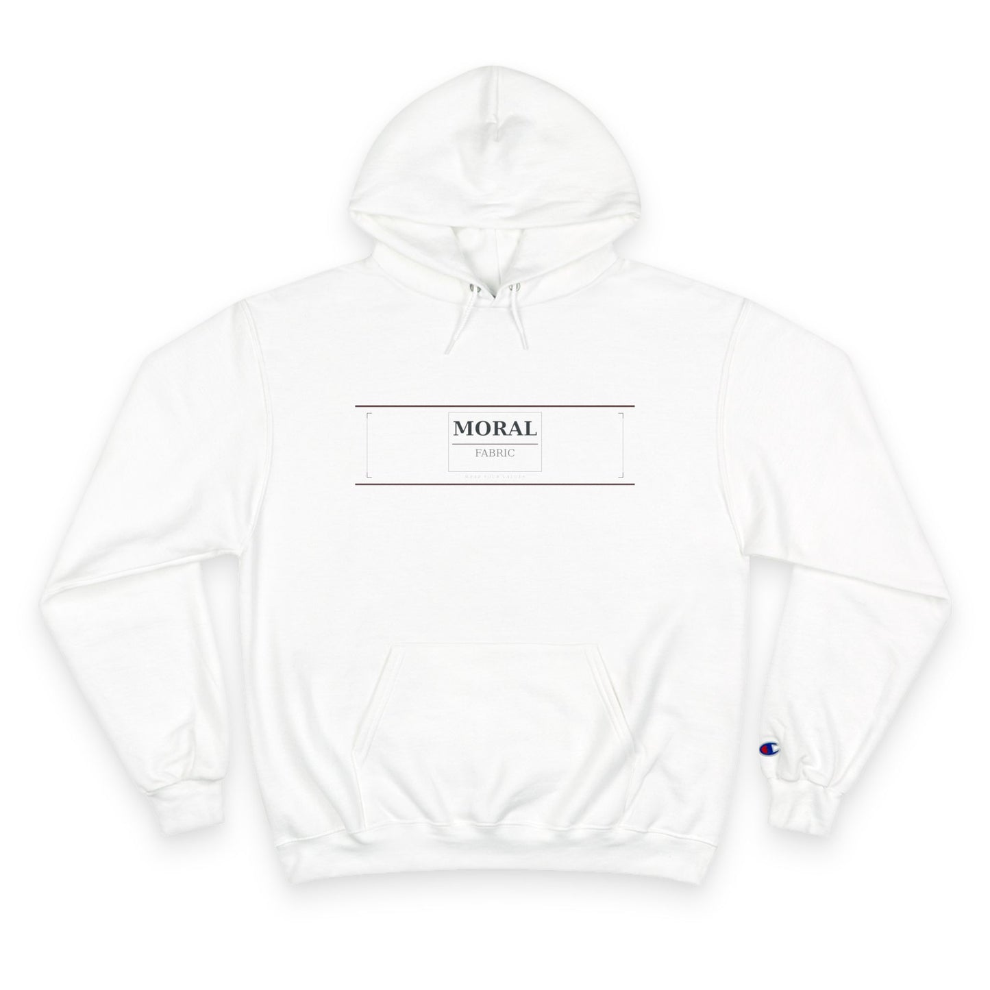 Moral Fabric brand hoodie — Presence is Platform progressive political streetwear Canada