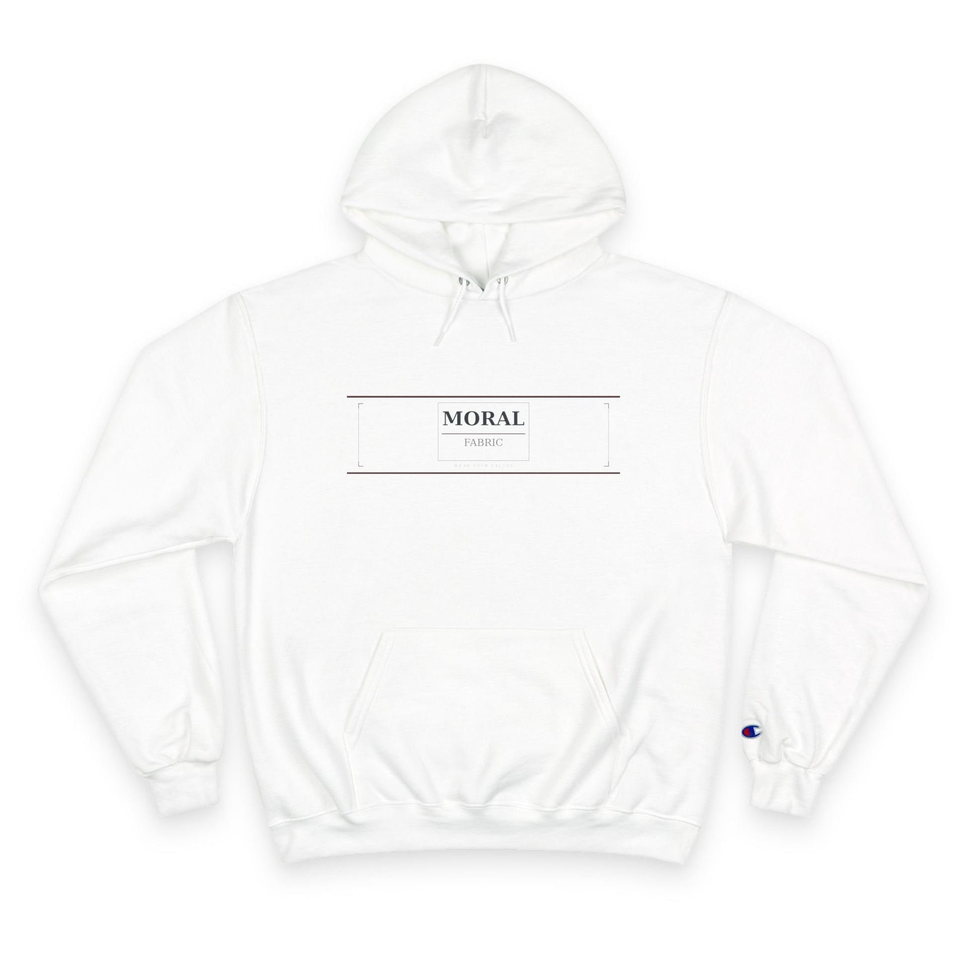 Moral Fabric brand hoodie — Presence is Platform progressive political streetwear Canada