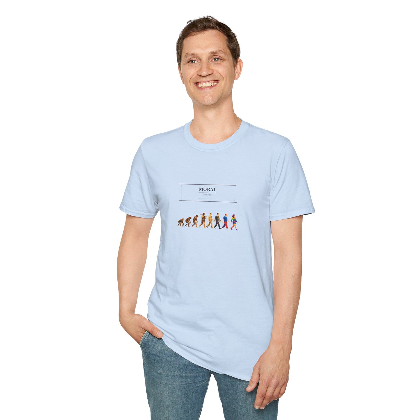 Darwin Fish Extended T-Shirt | Evolution Pride Tee | LGBTQ+ Science Shirt | Funny Progressive Gift | Gender Spectrum Tee