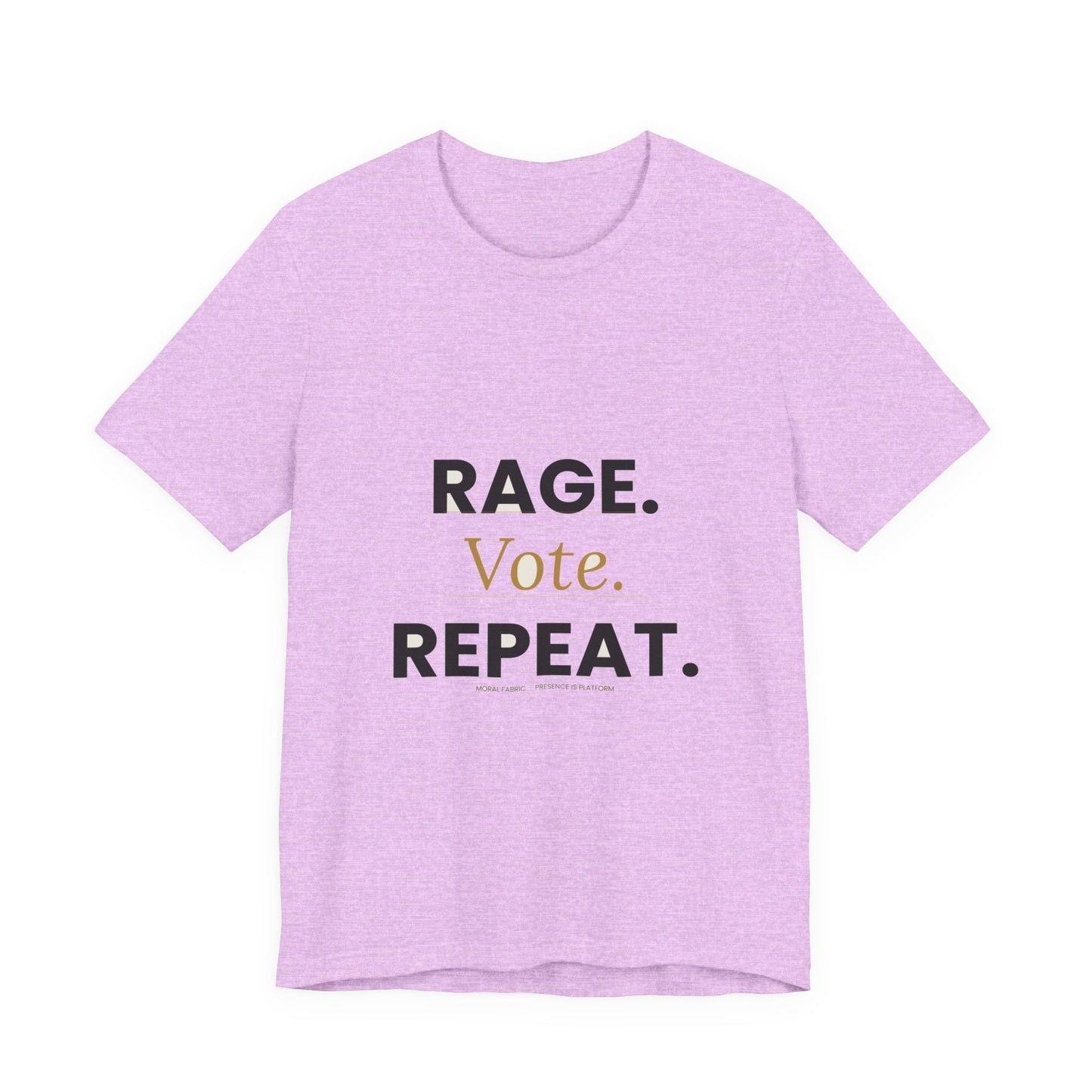 Rage Vote Repeat t-shirt by Moral Fabric — bold progressive political tee Canada