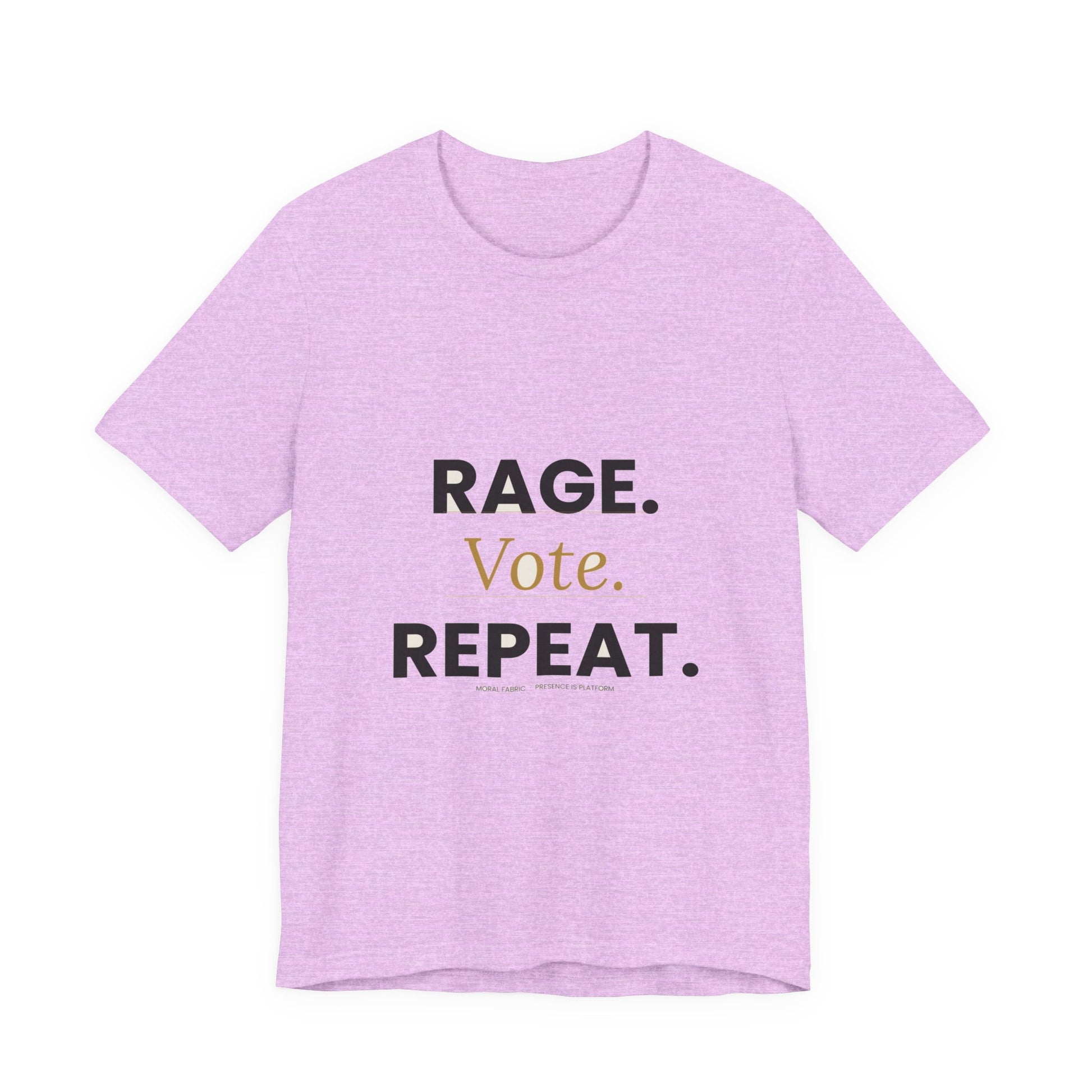 Rage Vote Repeat t-shirt by Moral Fabric — bold progressive political tee Canada