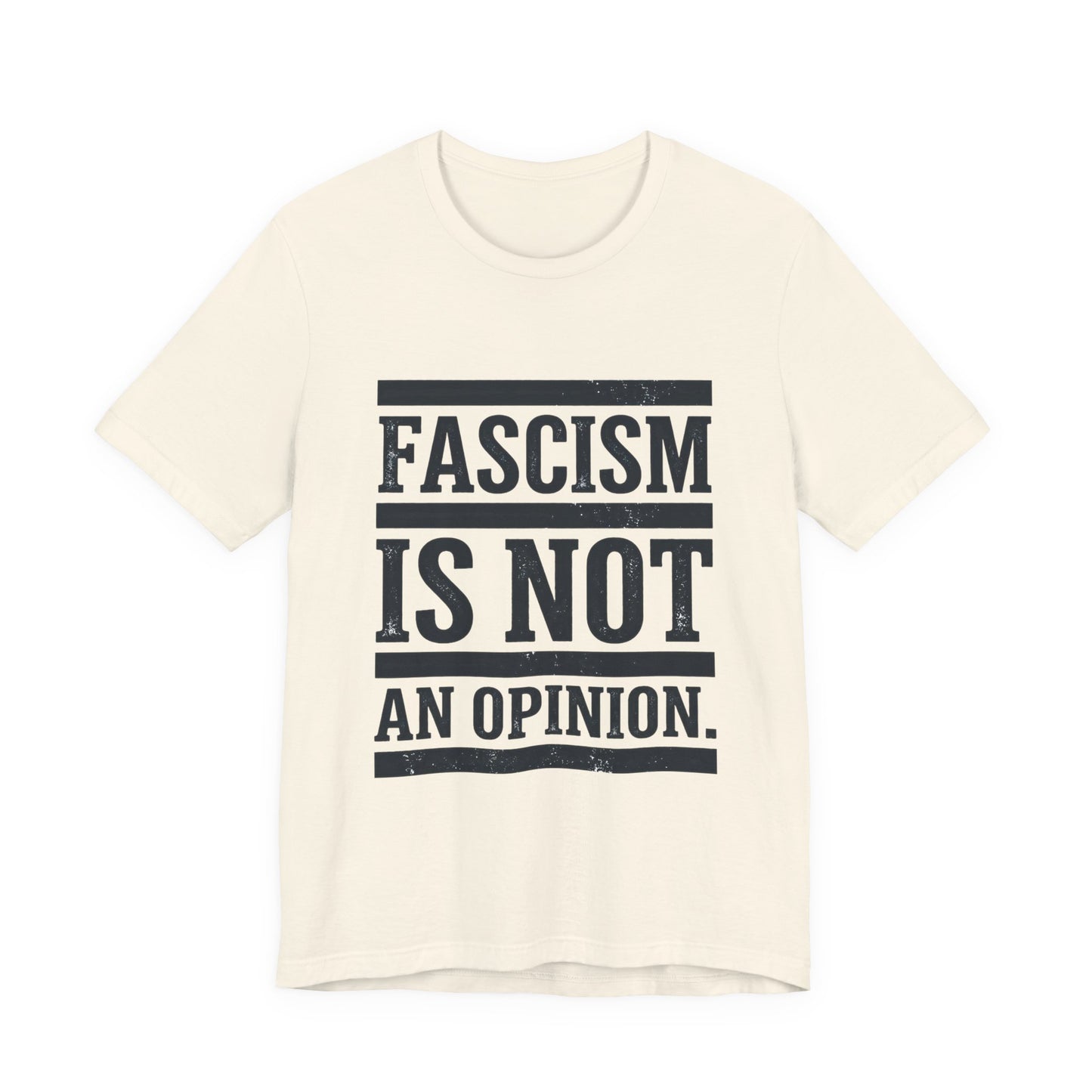 Fascism Is Not An Opinion t-shirt by Moral Fabric — anti-fascist political tee Canada