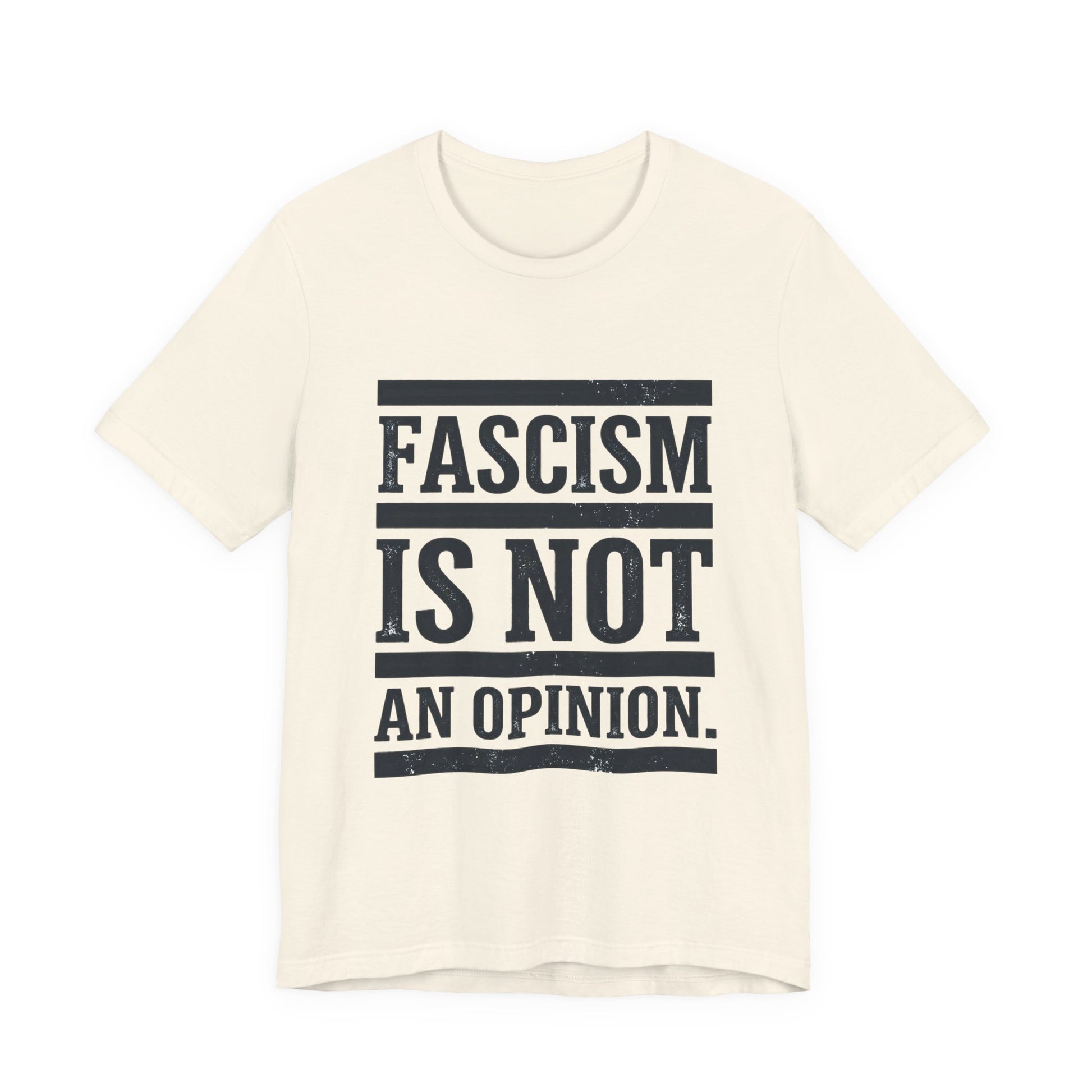 Fascism Is Not An Opinion t-shirt by Moral Fabric — anti-fascist political tee Canada