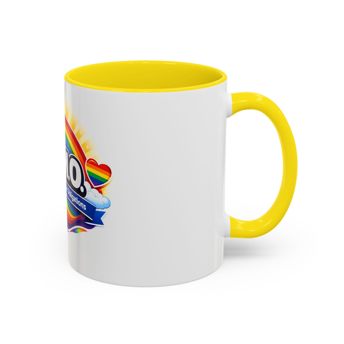H.O.M.O. Mug – Honouring Our Moral Obligations – Rainbow Pride Coffee Mug – Funny Ally Gift – LGBTQ+ Mug – Two-Tone 11oz Ceramic Mug