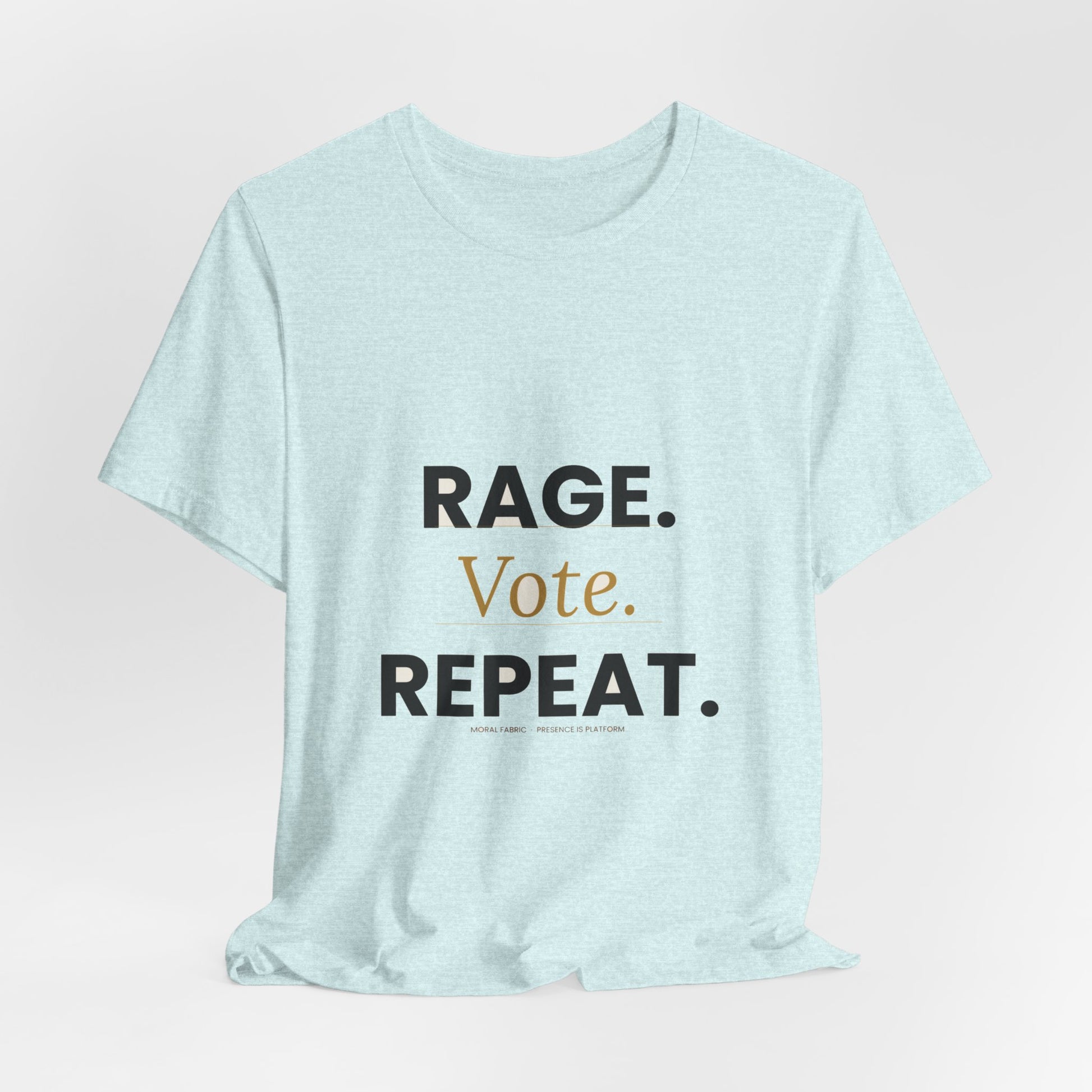 Rage Vote Repeat t-shirt by Moral Fabric — bold progressive political tee Canada