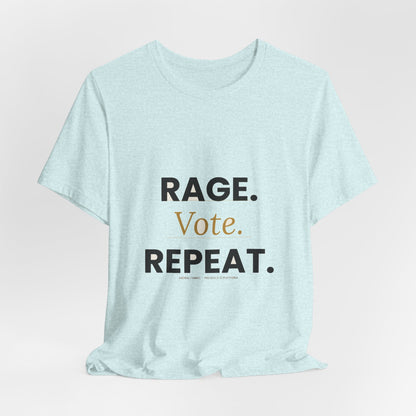 Rage Vote Repeat t-shirt by Moral Fabric — bold progressive political tee Canada