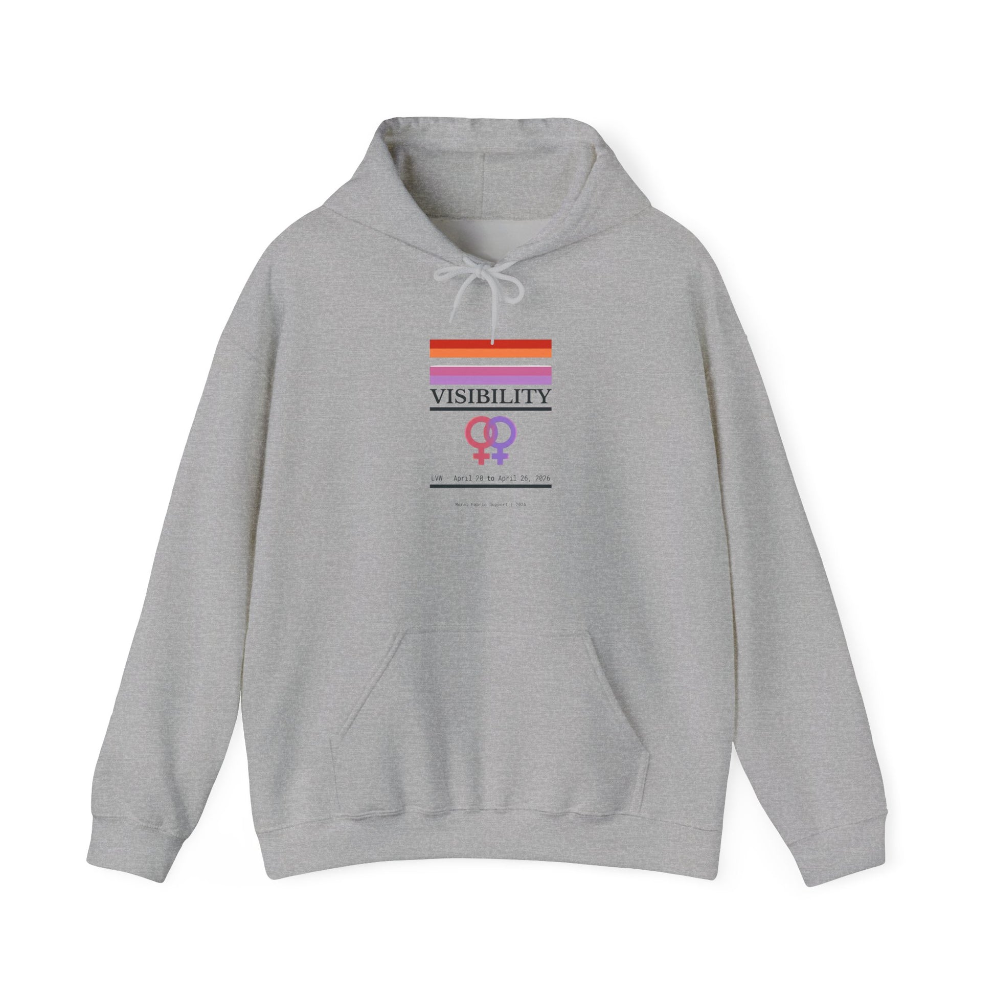 Lesbian Visibility hoodie by Moral Fabric — LGBTQ pride progressive streetwear Canada