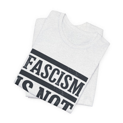 Fascism Is Not An Opinion t-shirt by Moral Fabric — anti-fascist political tee Canada
