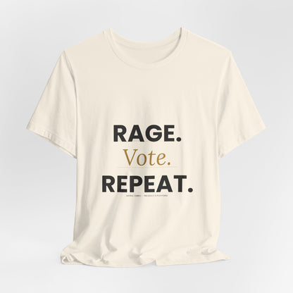 Rage Vote Repeat t-shirt by Moral Fabric — bold progressive political tee Canada