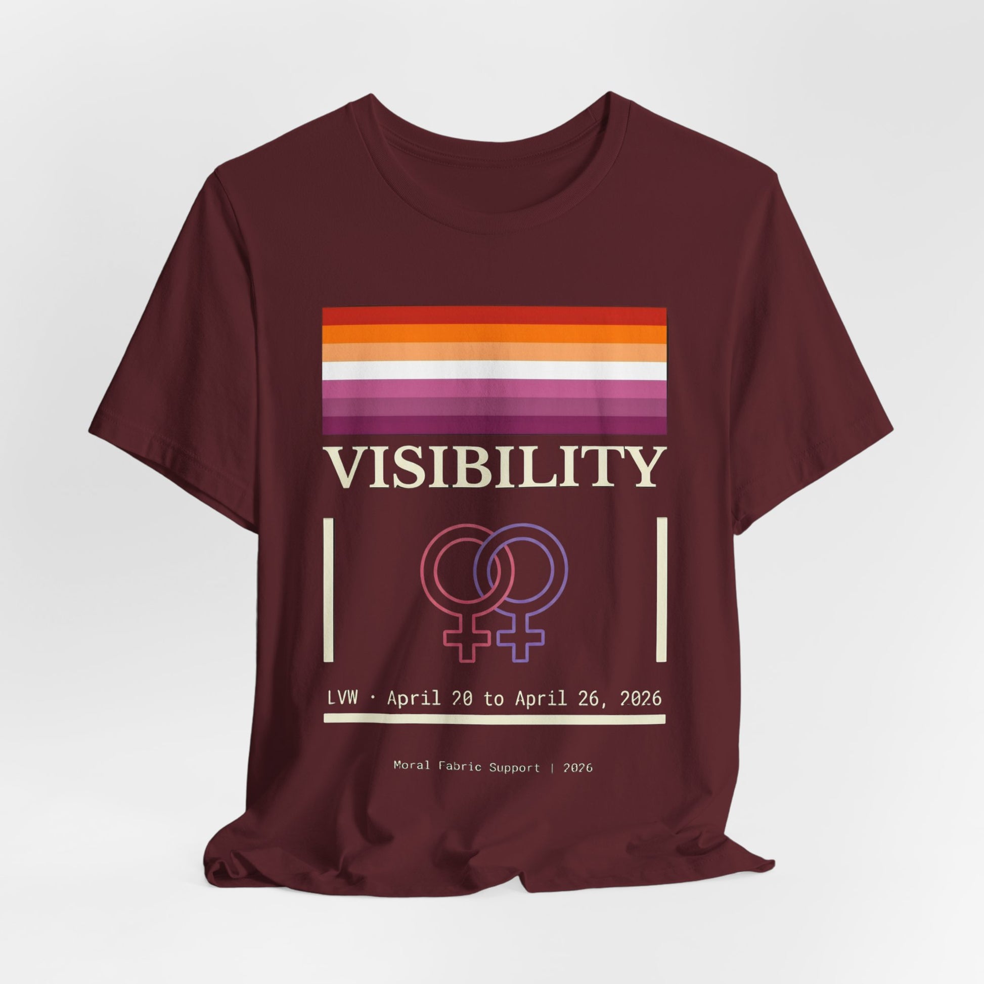 Lesbian Visibility t-shirt by Moral Fabric — LGBTQ pride activist tee Canada