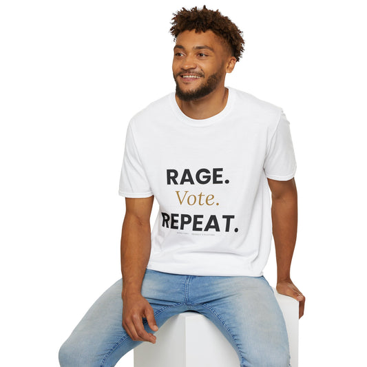 Vote Shirt — "Rage. Vote. Repeat." Political Activism Tee