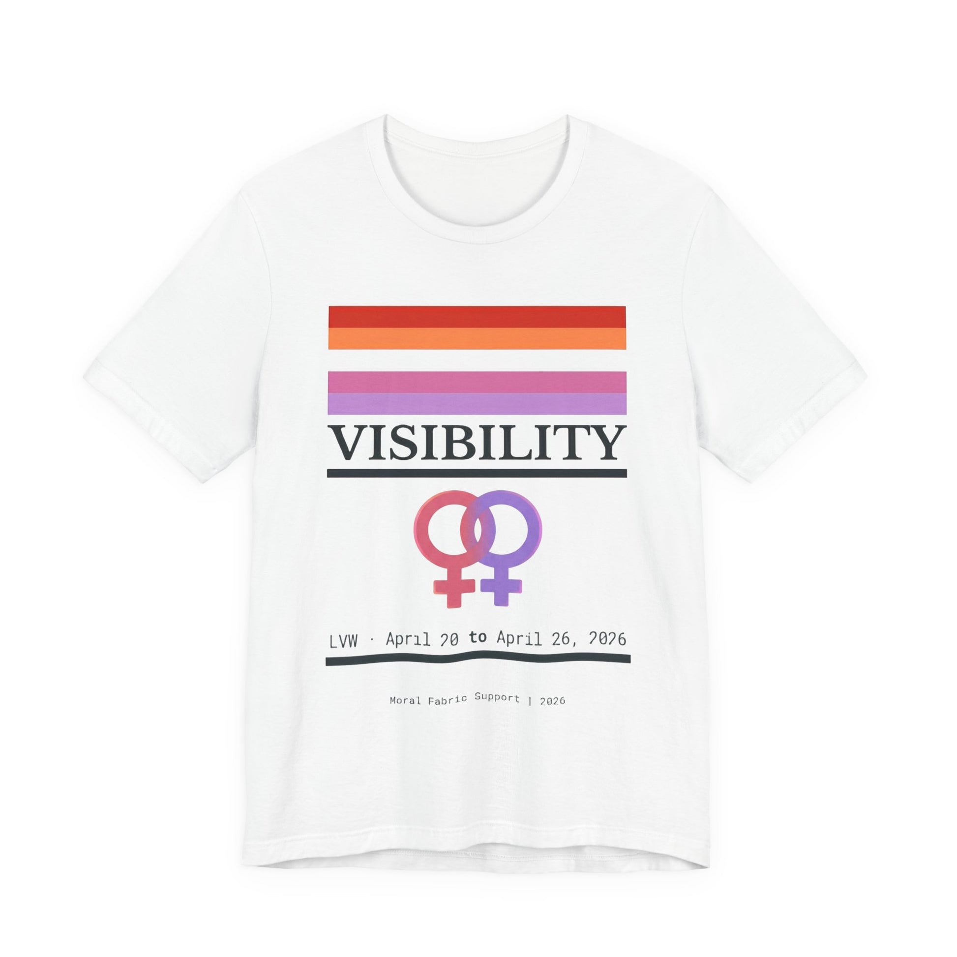 Lesbian Visibility Week t-shirt by Moral Fabric — LGBTQ pride political clothing Canada
