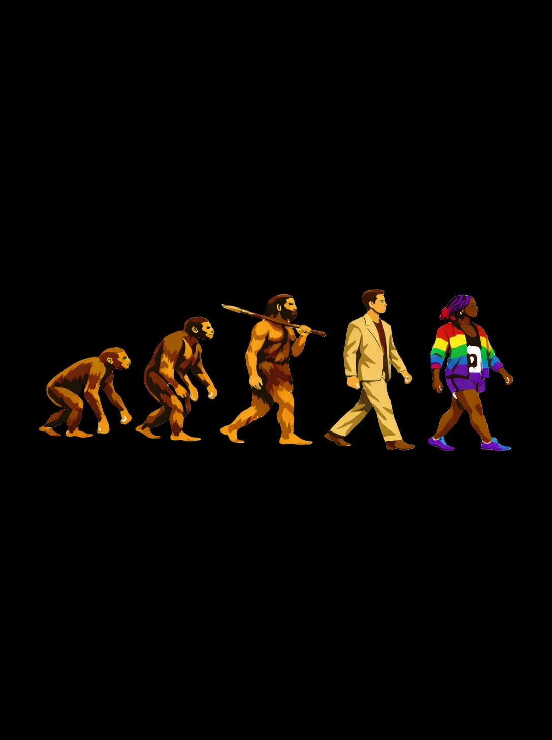 Darwin Evolution March hoodie by Moral Fabric — pro-science progressive political streetwear Canada