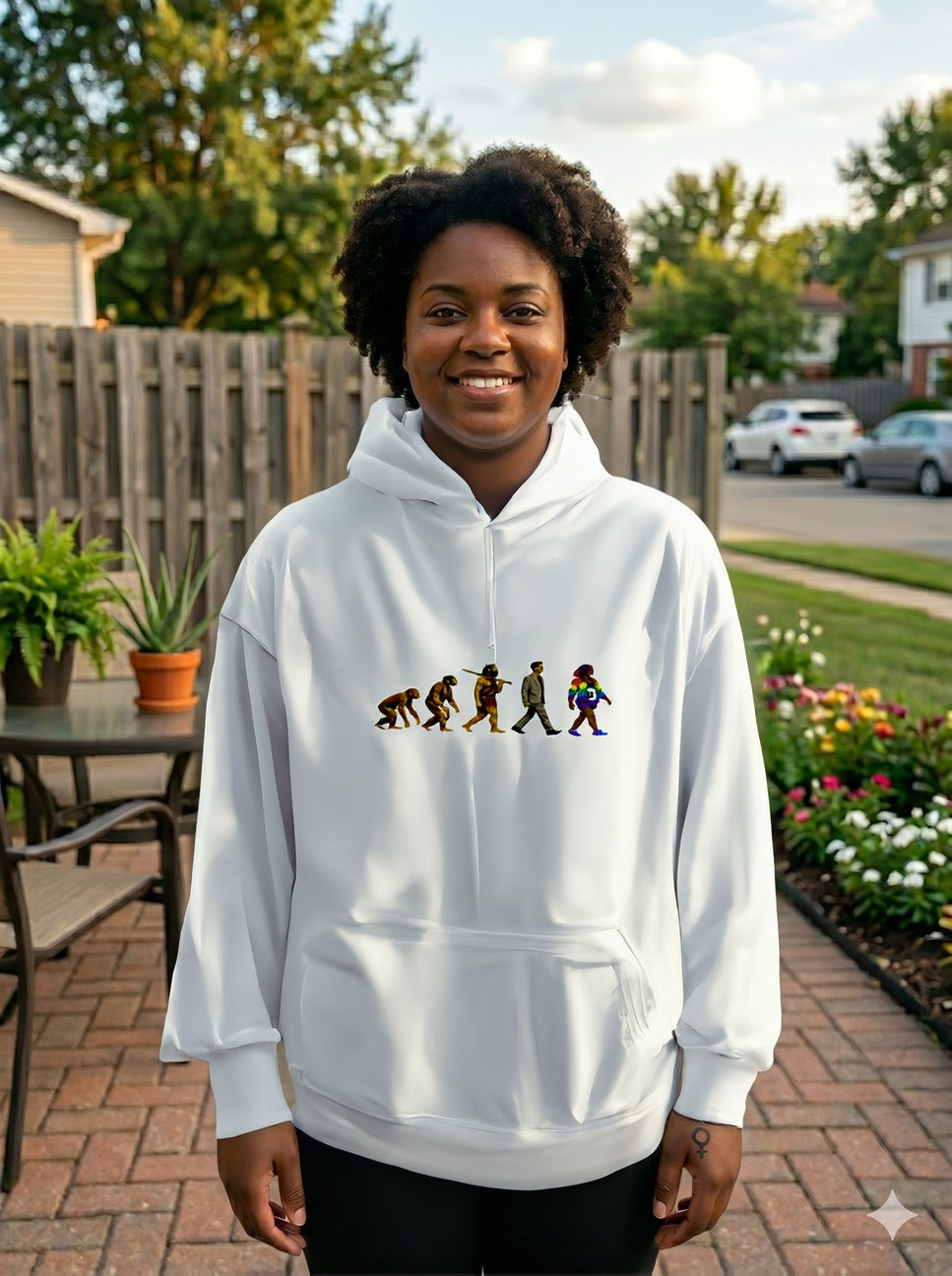 Evolution March Trans Pride hoodie by Moral Fabric — LGBTQ pro-science political streetwear Canada