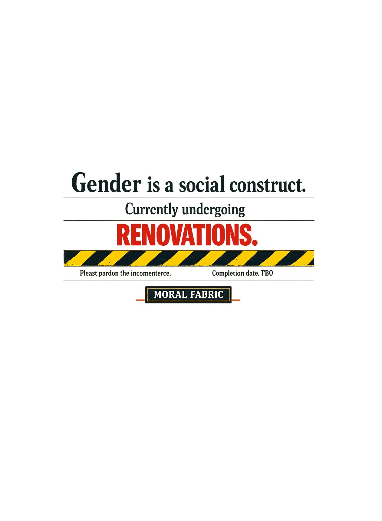 Gender Is A Social Construct t-shirt by Moral Fabric — trans rights progressive tee Canada