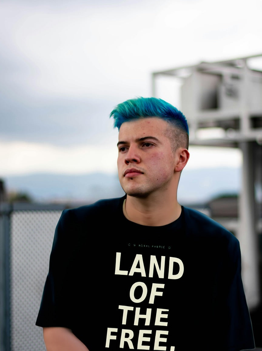 Land of the Free t-shirt by Moral Fabric — political satire tee for Canadians
