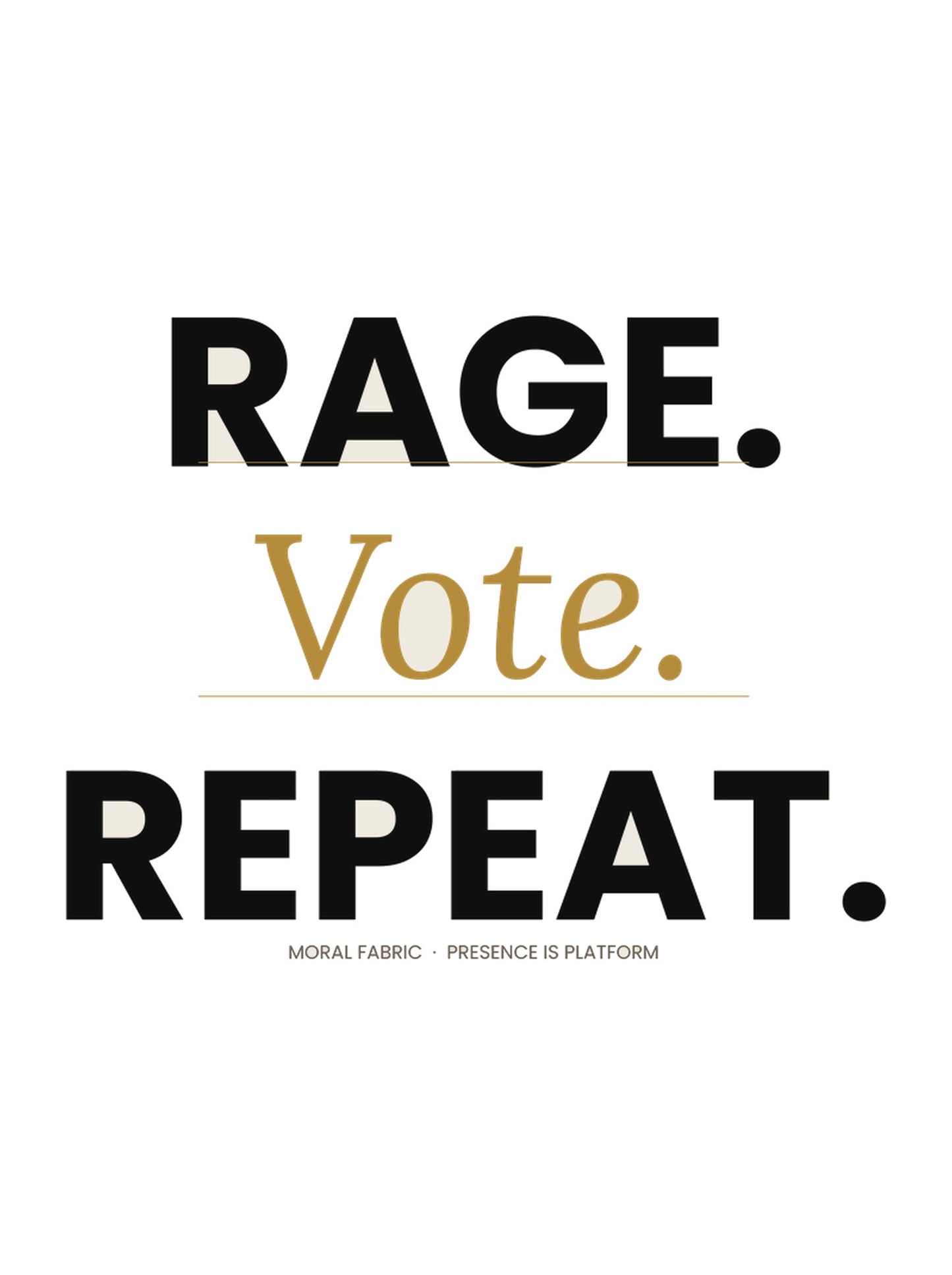 Rage Vote Repeat hoodie by Moral Fabric — progressive activist political streetwear Canada