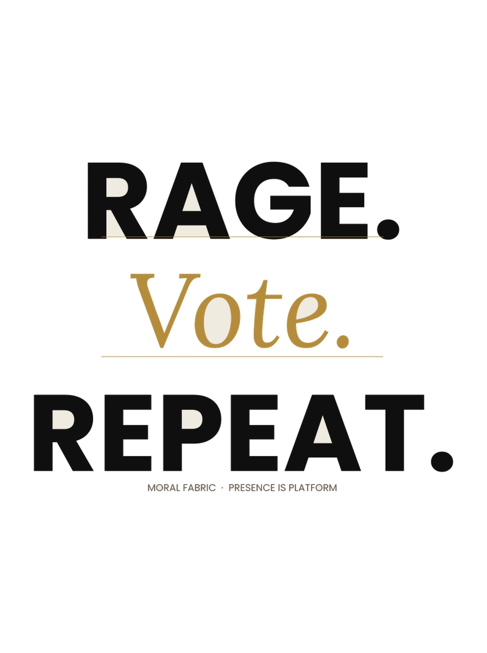 Rage Vote Repeat hoodie by Moral Fabric — progressive activist political streetwear Canada