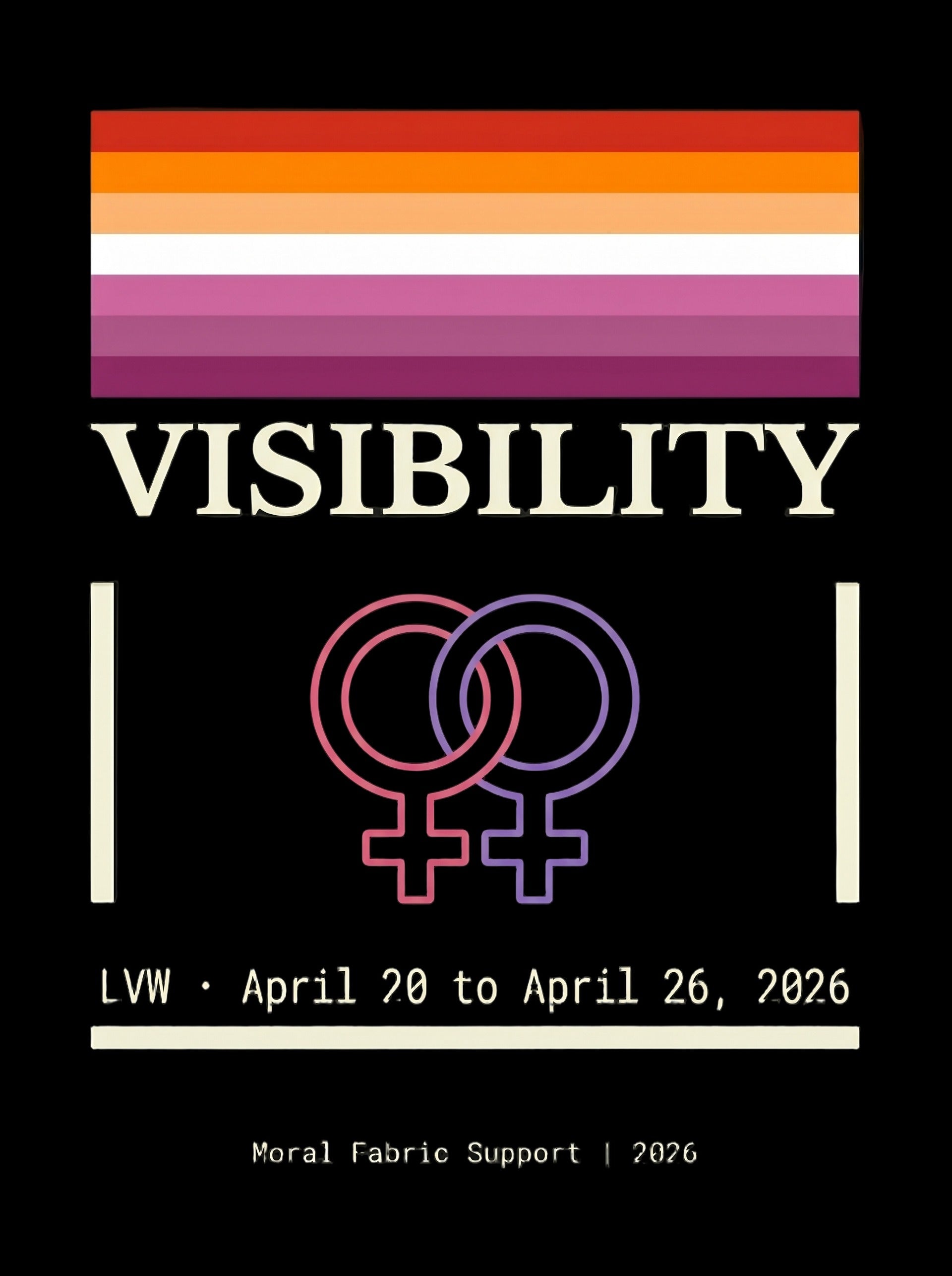 Lesbian Visibility Week hoodie by Moral Fabric — LGBTQ pride political clothing Canada