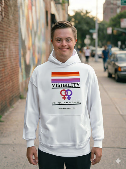 Lesbian Visibility hoodie by Moral Fabric — LGBTQ pride progressive streetwear Canada