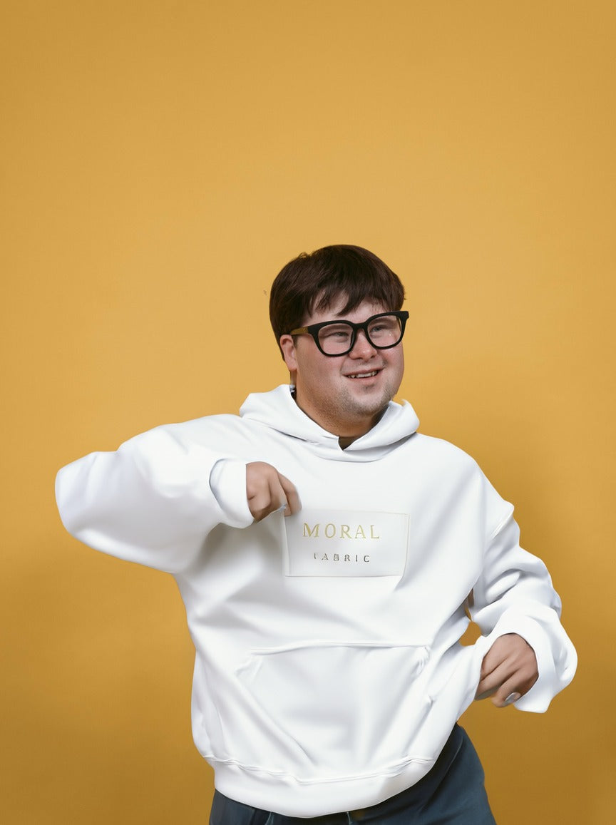 Moral Fabric brand hoodie — Presence is Platform progressive political streetwear Canada