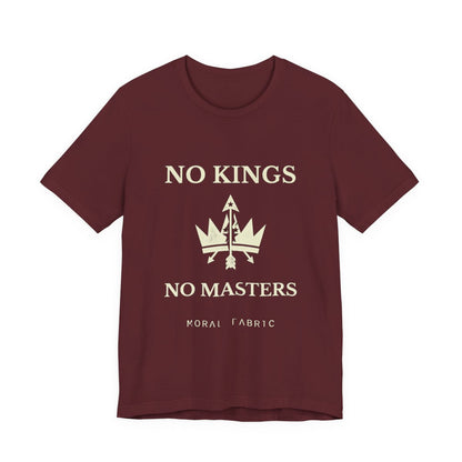 No Kings t-shirt by Moral Fabric — anti-authoritarian political tee Canada