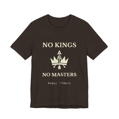 No Kings t-shirt by Moral Fabric — anti-authoritarian political tee Canada