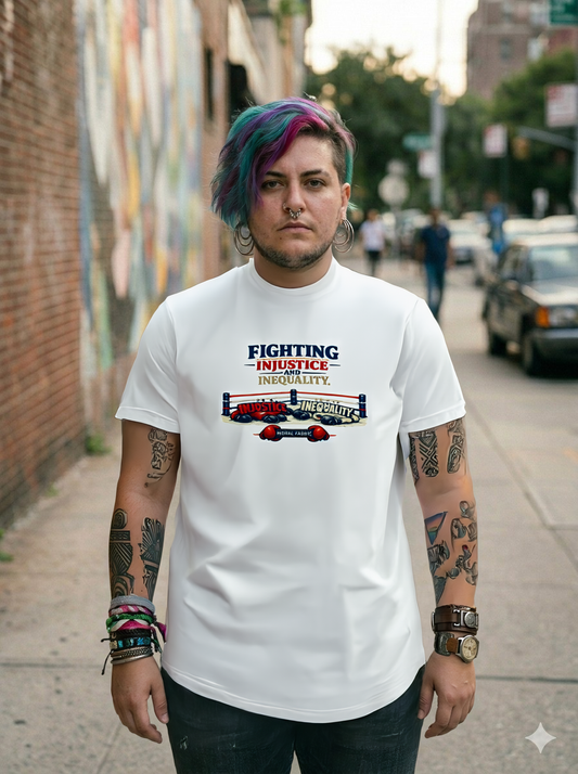 Fighting Injustice and Inequality t-shirt by Moral Fabric — social justice activist tee Canada