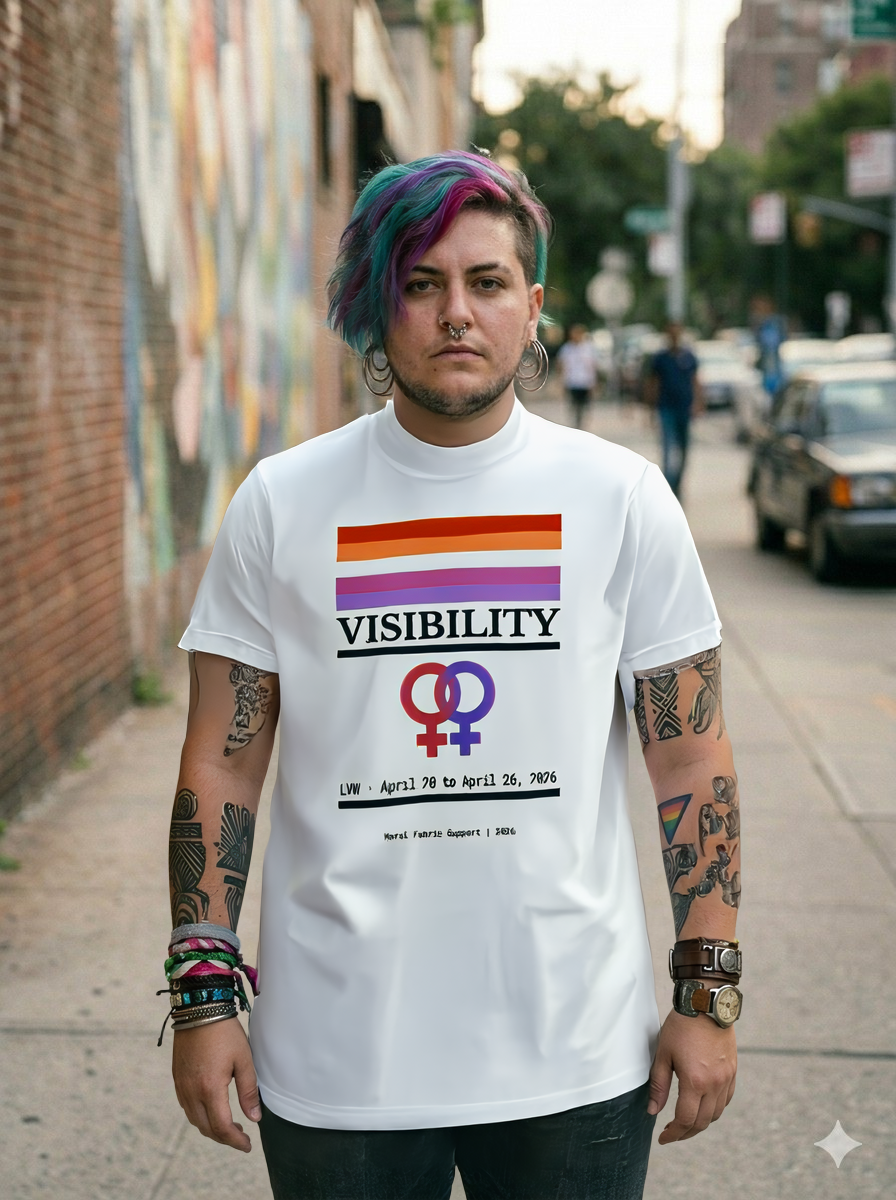 Lesbian Visibility Week t-shirt by Moral Fabric — LGBTQ pride political clothing Canada