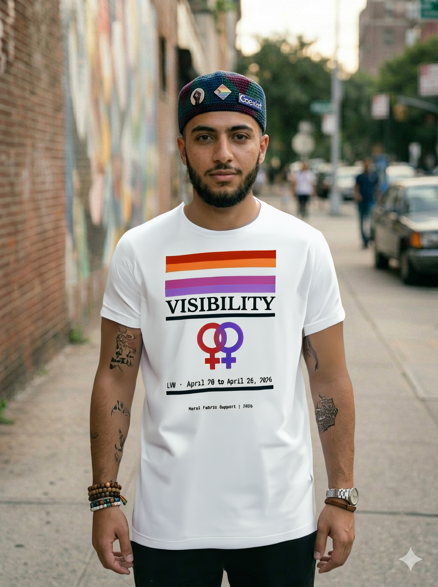 Lesbian Visibility Week t-shirt by Moral Fabric — LGBTQ pride political clothing Canada